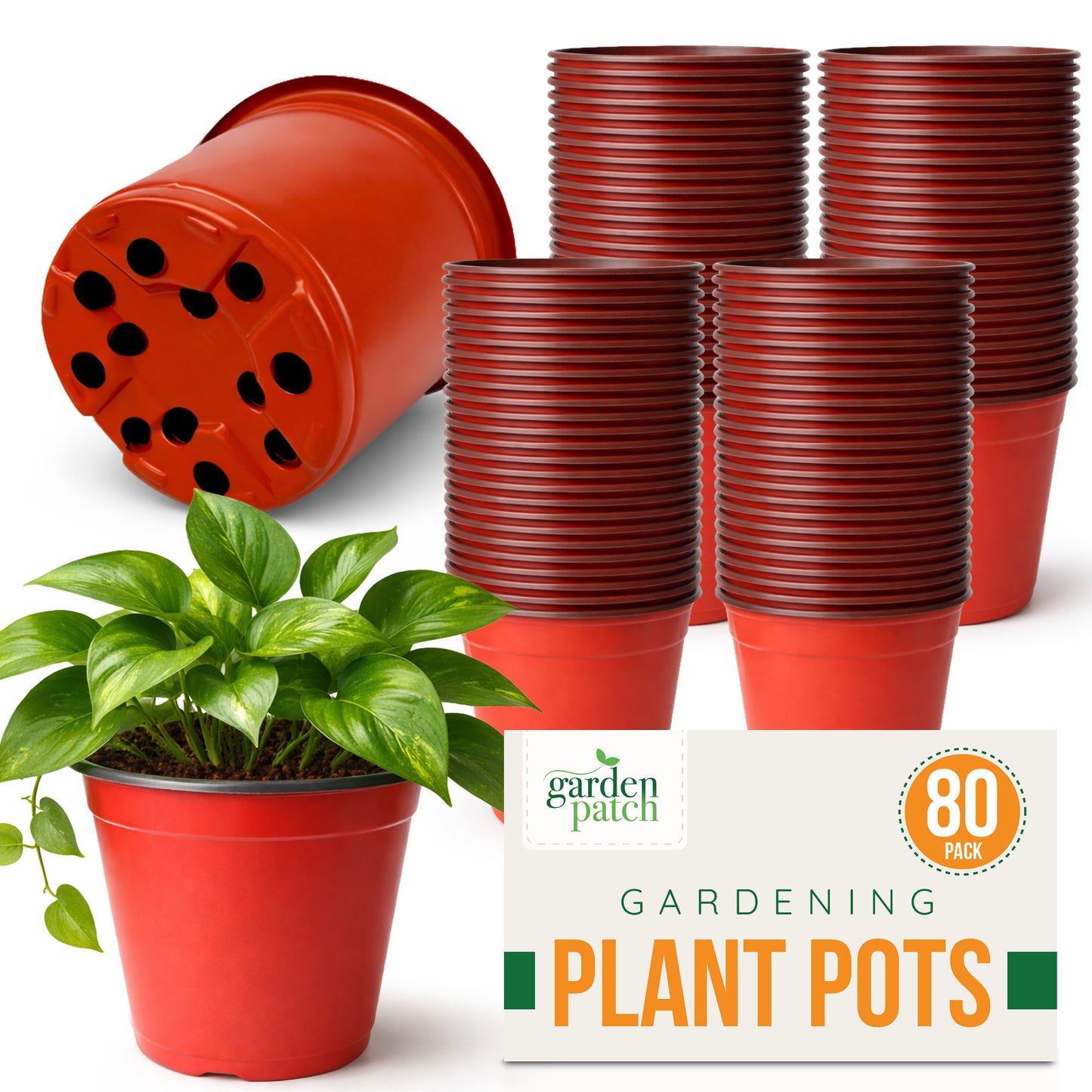 80 Pack Plastic Plant Pots 10cm | Nursery Pots Bulk Seedling Pots Plant Starter Pots Small Garden Pots for Indoor Outdoor Gardening