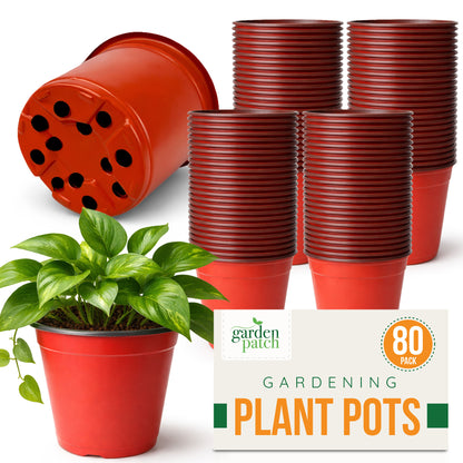 80 Pack Plastic Plant Pots 10cm | Nursery Pots Bulk Seedling Pots Plant Starter Pots Small Garden Pots for Indoor Outdoor Gardening