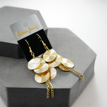 10Pairs/Lot Fashion Korean Lady Long Tassel Hook Earrings, European American Style Earrings Hollow Butterfly Leaf Earrings, Versatile Daily Party Gifts Random Style, Without Box