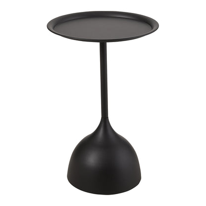 Dia.39cm Metal Round Coffee Table Outdoor Garden Table for Garden Terrace Balcony Living Room Black
