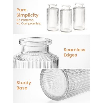 clear glass bud vase set — alternate angle 2