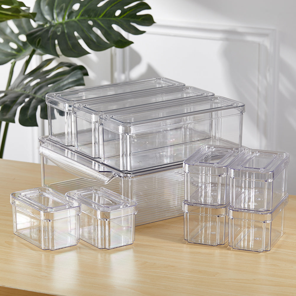 7/10-Pack Clear Stackable Refrigerator Organizer Bins - Multi-Purpose Food Storage Containers for Fridge, Freezer, Pantry - Ideal for Fruits, Vegetables, Meat - Durable PET, Easy to Clean, Fridge Storage Boxes and Containers