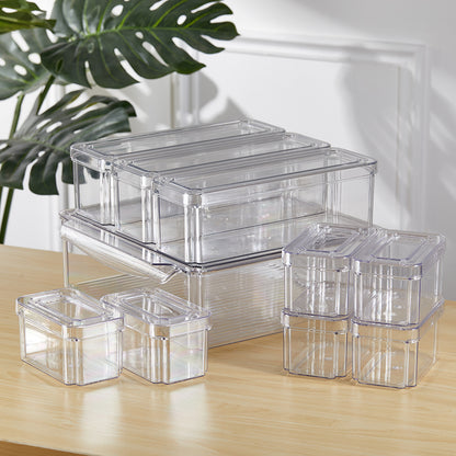 7/10-Pack Clear Stackable Refrigerator Organizer Bins - Multi-Purpose Food Storage Containers for Fridge, Freezer, Pantry - Ideal for Fruits, Vegetables, Meat - Durable PET, Easy to Clean, Fridge Storage Boxes and Containers