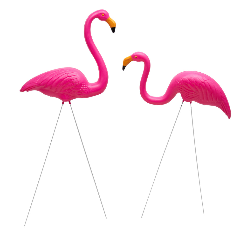 Pink Flamingo Garden Ornaments with Ground Spikes