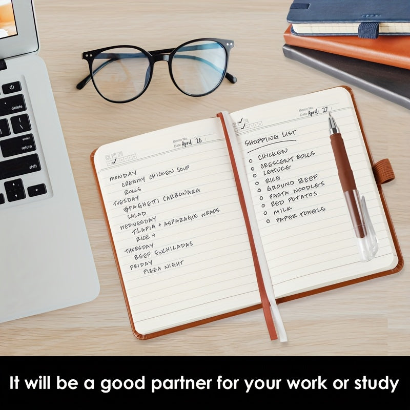 Set of 3 Compact Notebooks with a Pen, A6 Size Mini Notepad Suitable for Both Men And Women, Featuring a Hardback Cover And Pocket-Friendly Dimensions, Made with 100 GSM Thick Paper And Containing 408 Pages, Ideal for School Or Office Use