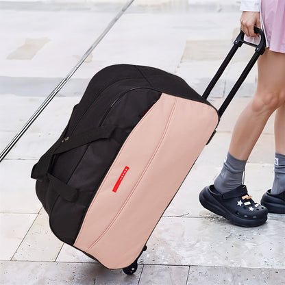 Large Capacity Rolling Travel Bag with Wheels, Lightweight Foldable Luggage Duffel for Weekend Getaways, Business Trips, and Airport Travel, Spacious Carry - on Tote for Packing Essentials
