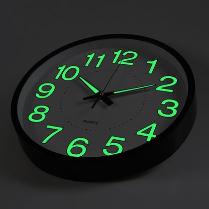 12" Luminous Wall Clock Glow in The Dark Wall Clock Silent Quartz Wall Clocks Non Ticking Sweep Movement, Easy To Read, Perfect for Living Room, Bedroom, Kitchen, Office, Study Room, Dining Room, Halloween Christmas Gifts, Birthday Gifts