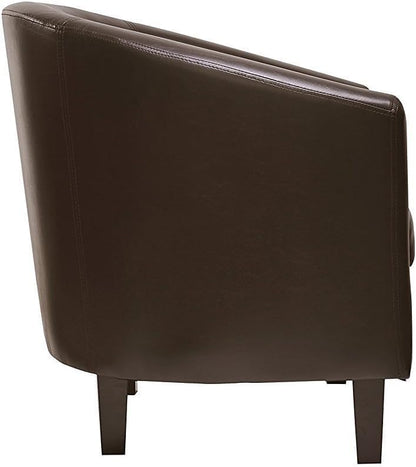 mcc direct PU Leather Tub Chair, Upholstered Armchair, Club Chair for Living Room, Bedroom and Lounge Reception