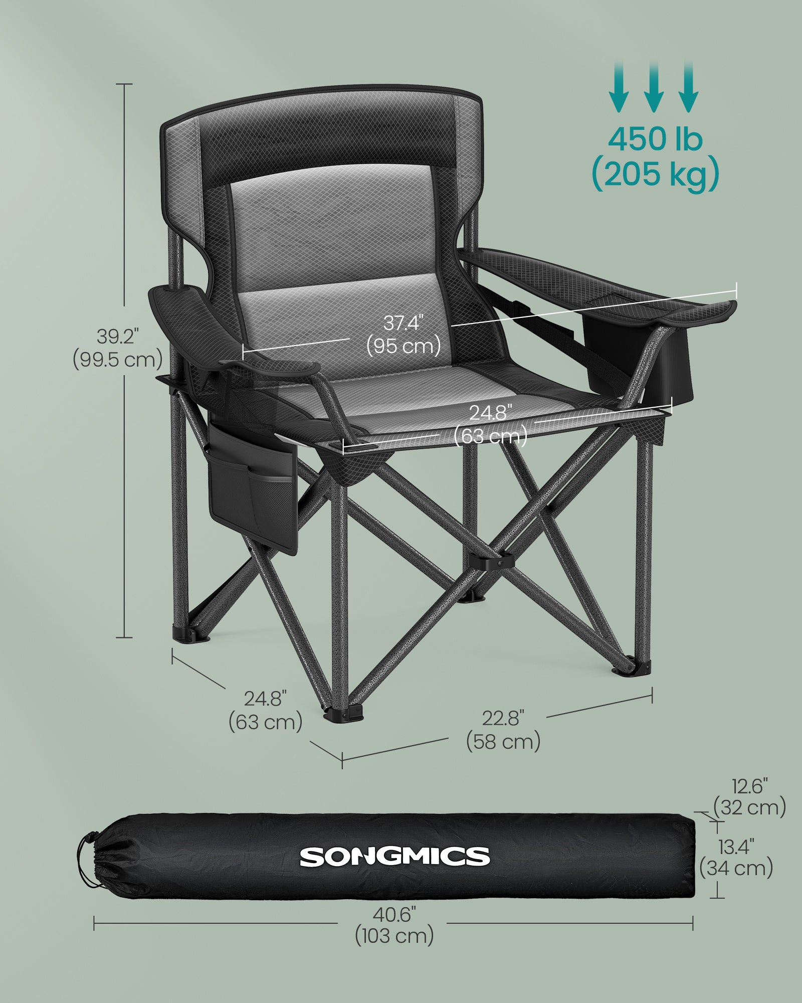Oversized Folding Camping Chair - Lumbar Support Design