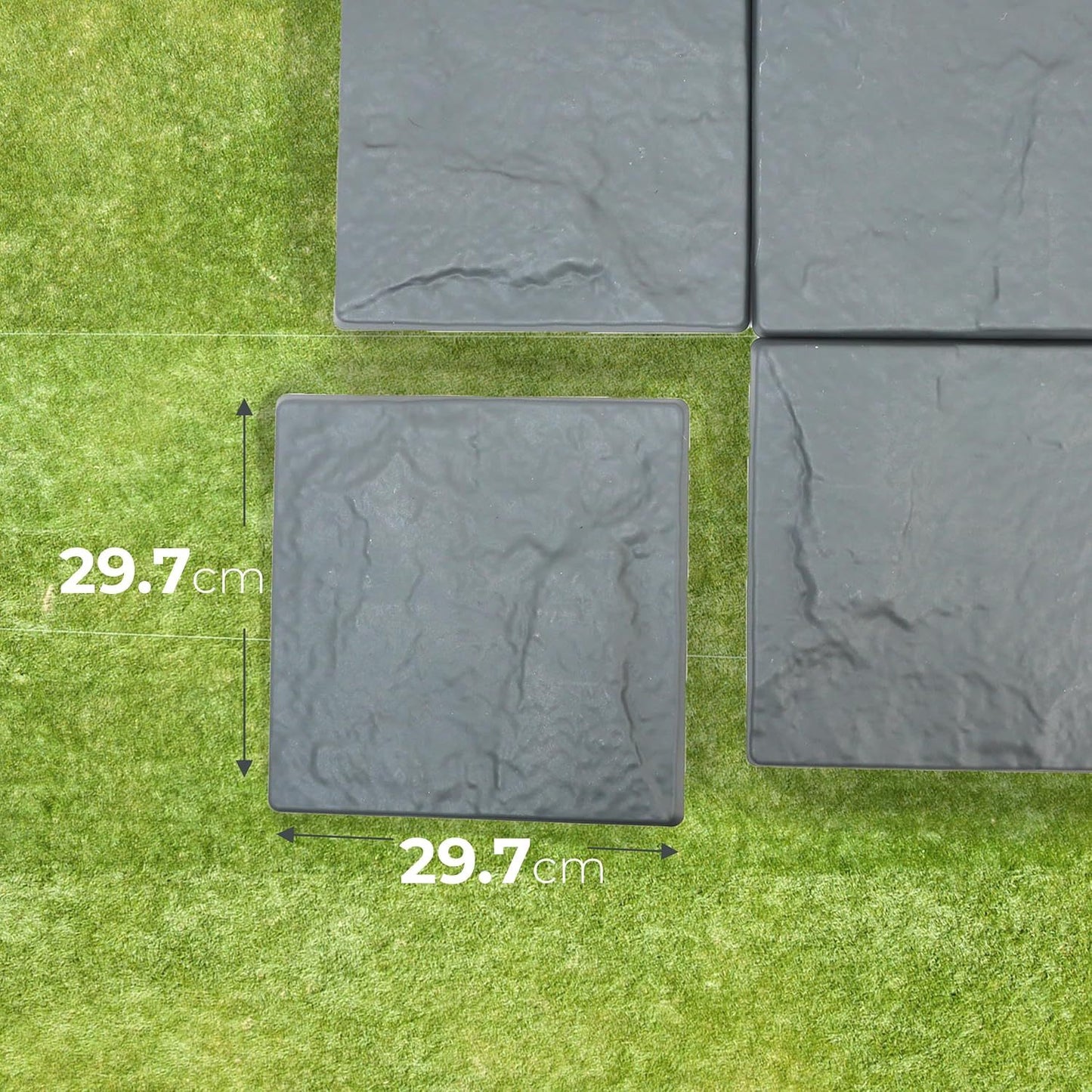 Garden Stepping Stones Stomp Garden Tiles Stepping Plastic Hard Wearing Durable (Pack Of 4)