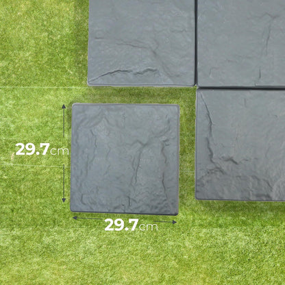 Garden Stepping Stones Stomp Garden Tiles Stepping Plastic Hard Wearing Durable (Pack Of 4)