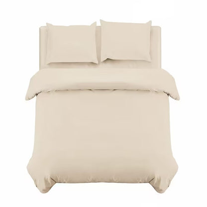 Divine Textiles-Plain Duvet Cover Bedding Set with Pillowcases – Soft & Smooth Everyday Bed Linen – Easy Care Comfortable Quilt Cover – Single Double King Super King Sizes Bedroom Set