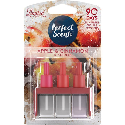 12X Perfect Scents Air Freshener Refill Compatible with 3Volution Plug-In Devices, Forest Pine, Apple & Cinnamon and Gingerbread Fragrances (4 Packs Each), Long Lasting Home Fragrance