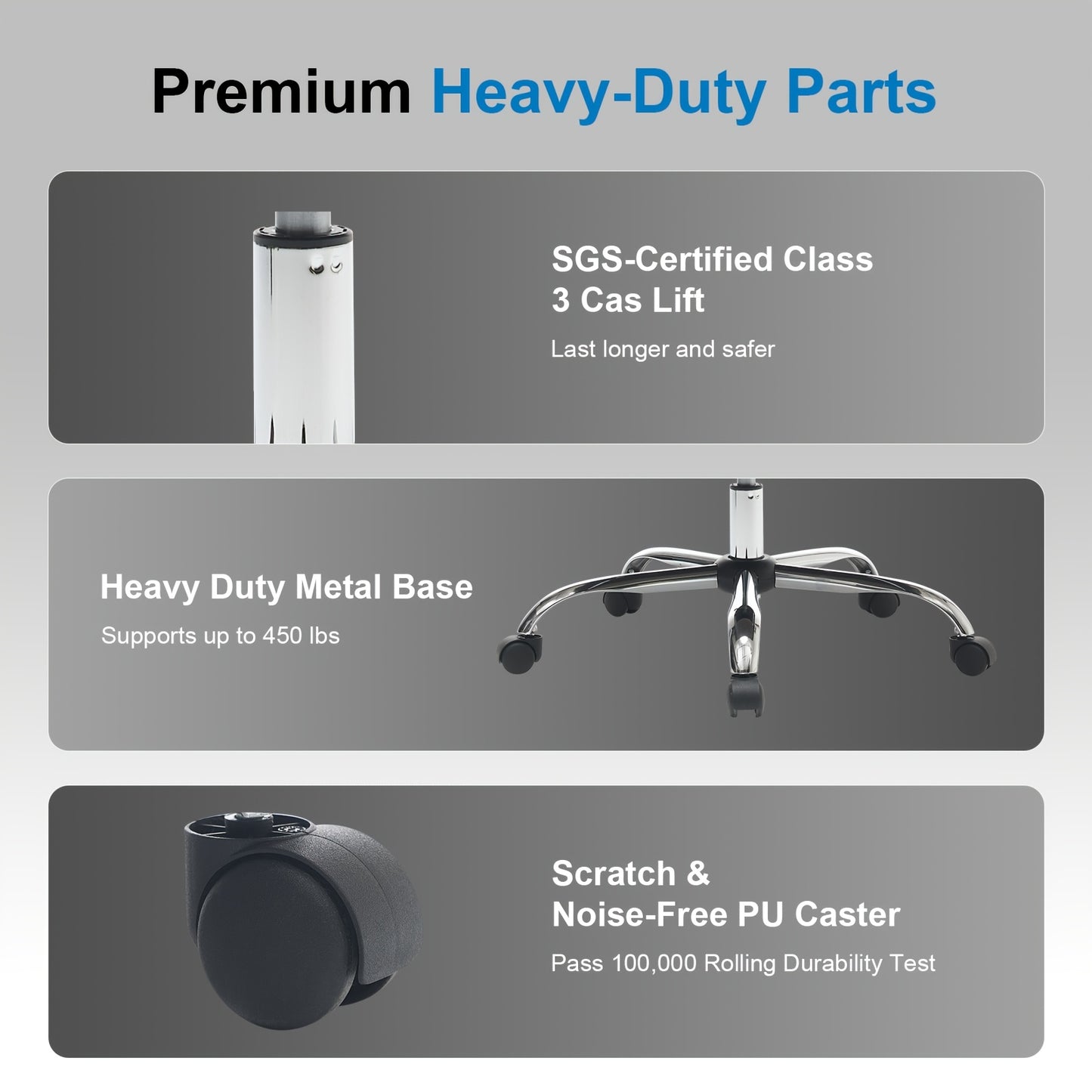 Big And Tall Ergonomic Office Chair With Footrest, Extra Wide & Lumbar Support, Soft Fixed Armrests Comfortable Computer Desk Chair For Home Or Office