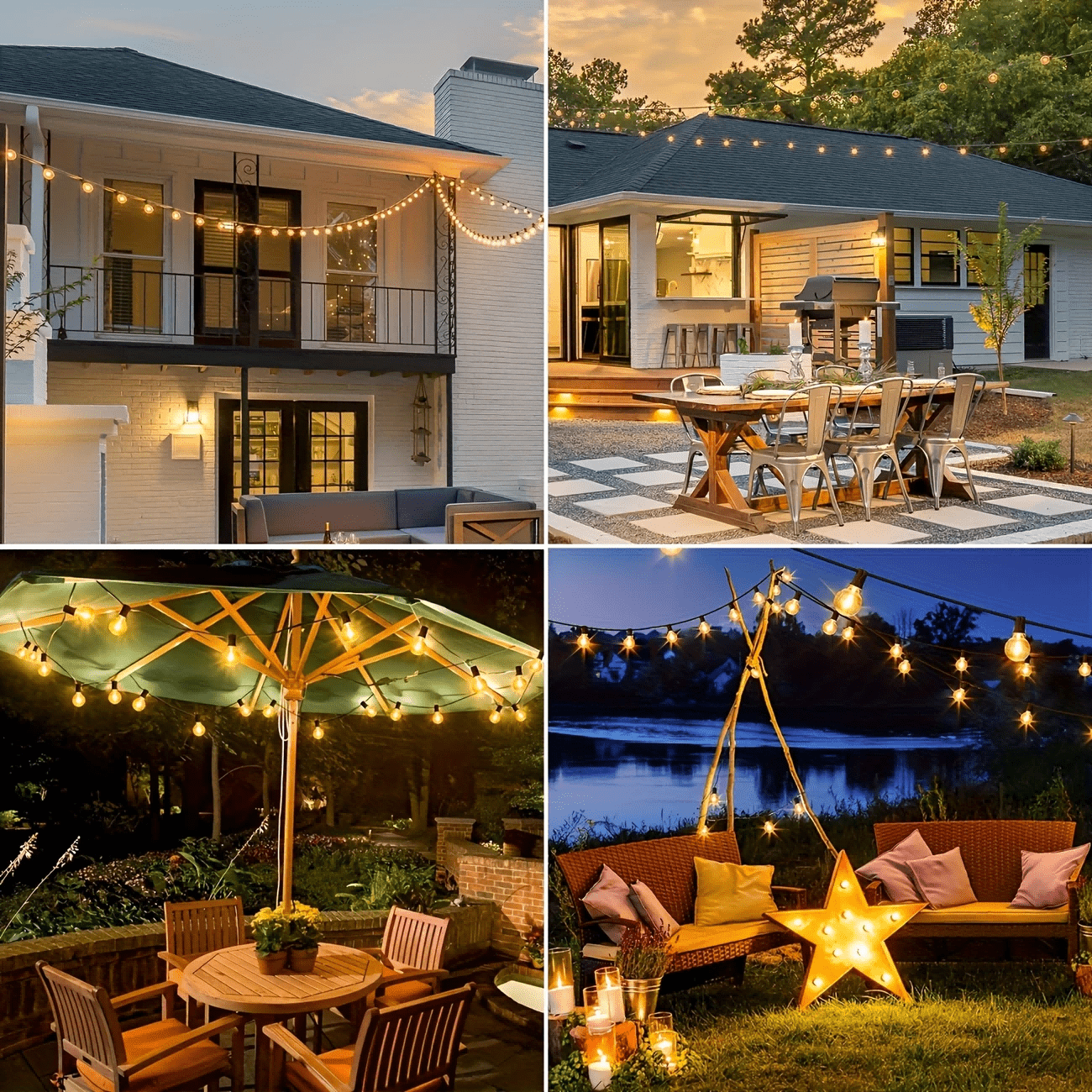 Solar G40 Garden String Lights with Remote Control
