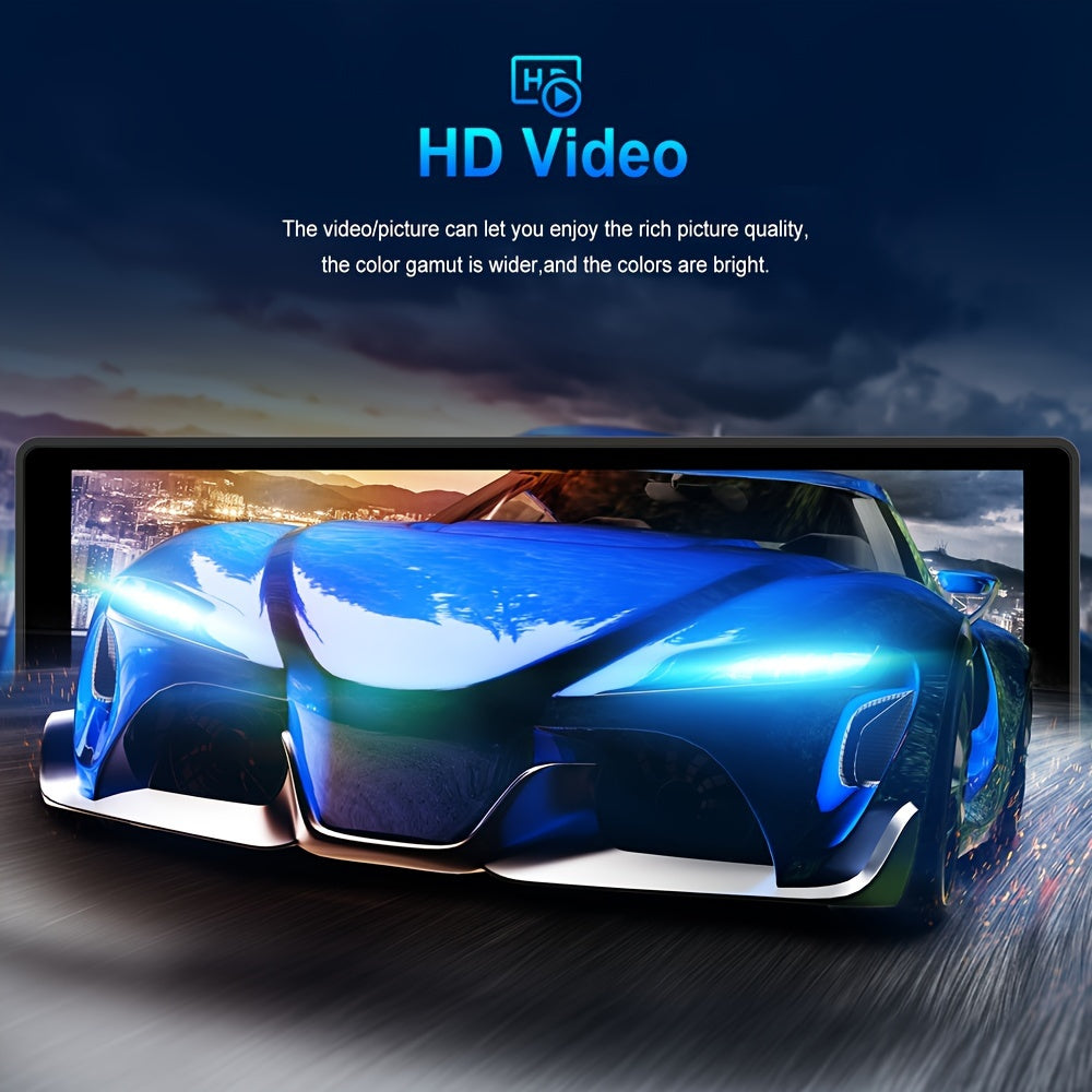 PODOFO 10.26" Wireless Car Player Screen for Car Radio with Wireless Android Auto/ Handsfree/Hd Touchscreen/Airplayer/Android Mirror Link/Gps/Siri/Hd Backup Camera/Fm/Aux/Tf Card Port, Without Battery