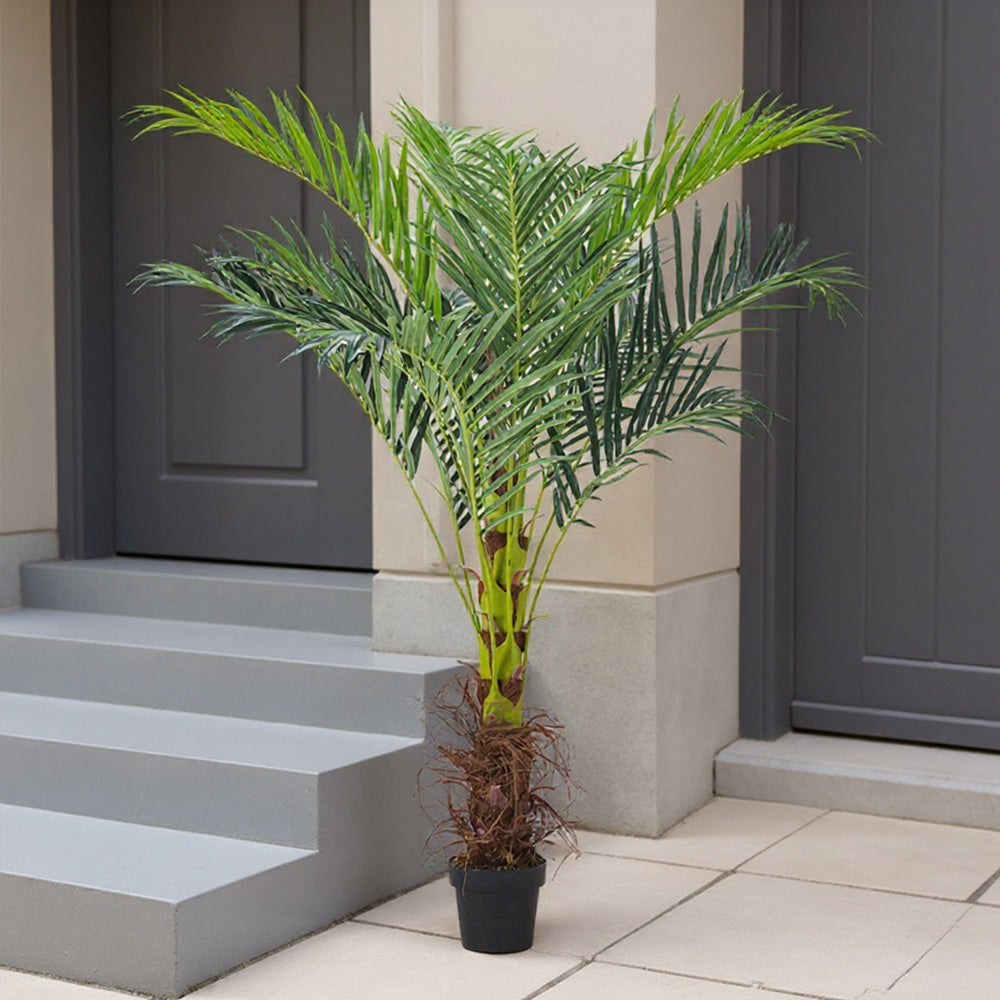 Large 180cm Artificial Plants Areca Palm Fake Tropical Tree Faux Plants for Indoors and Outdoors Artificial Foliage and Plastic Pot for Party Office Home House Decorations