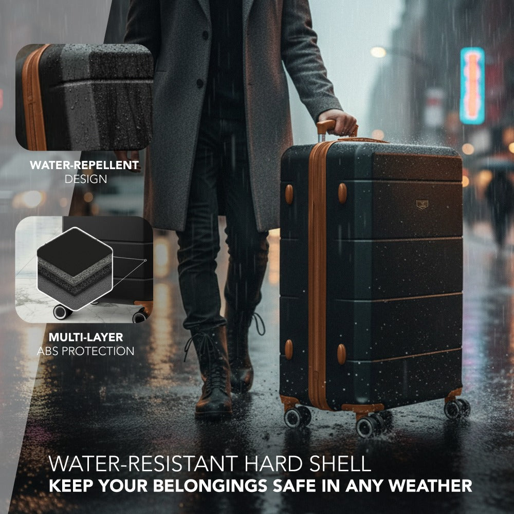 28 Inch Large Suitcase Lightweight ABS Hard Shell with TSA Lock & 4 Spinner Wheels - 75x49x29cm Check-In Luggage, Water-Resistant, UK Stock