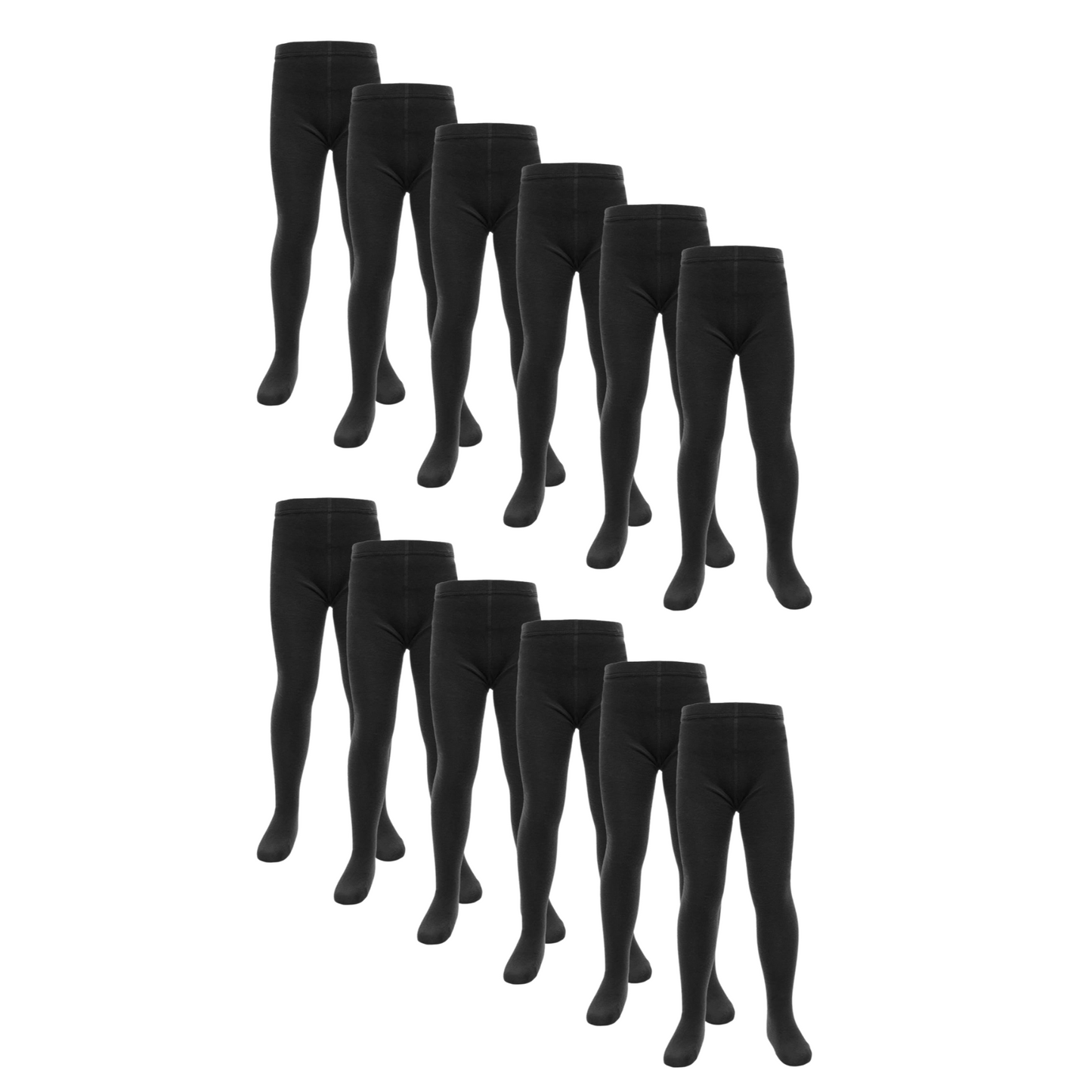 3 / 6 / 12 Pack Girls Tights for School and Everyday Wear 3-12 Years, Comfortable, Stretchy, Breathable Tights for Girls in Black Grey School Tights