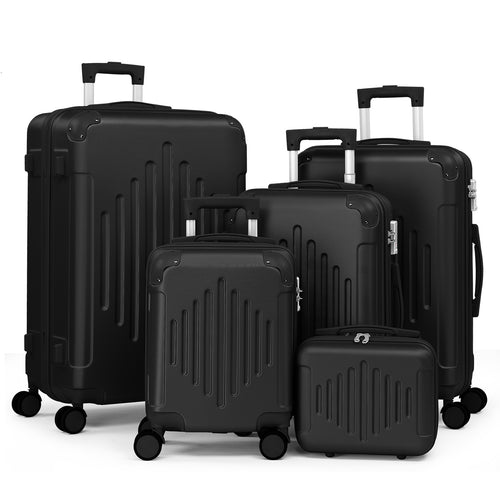 5pcs Hardshell Luggage Set -(12In X 16In X 20In X 24In X 28In) Lightweight Spinner Suitcases W/ Carry On, Durable for Family And Group Travel (Large Checked Luggage)