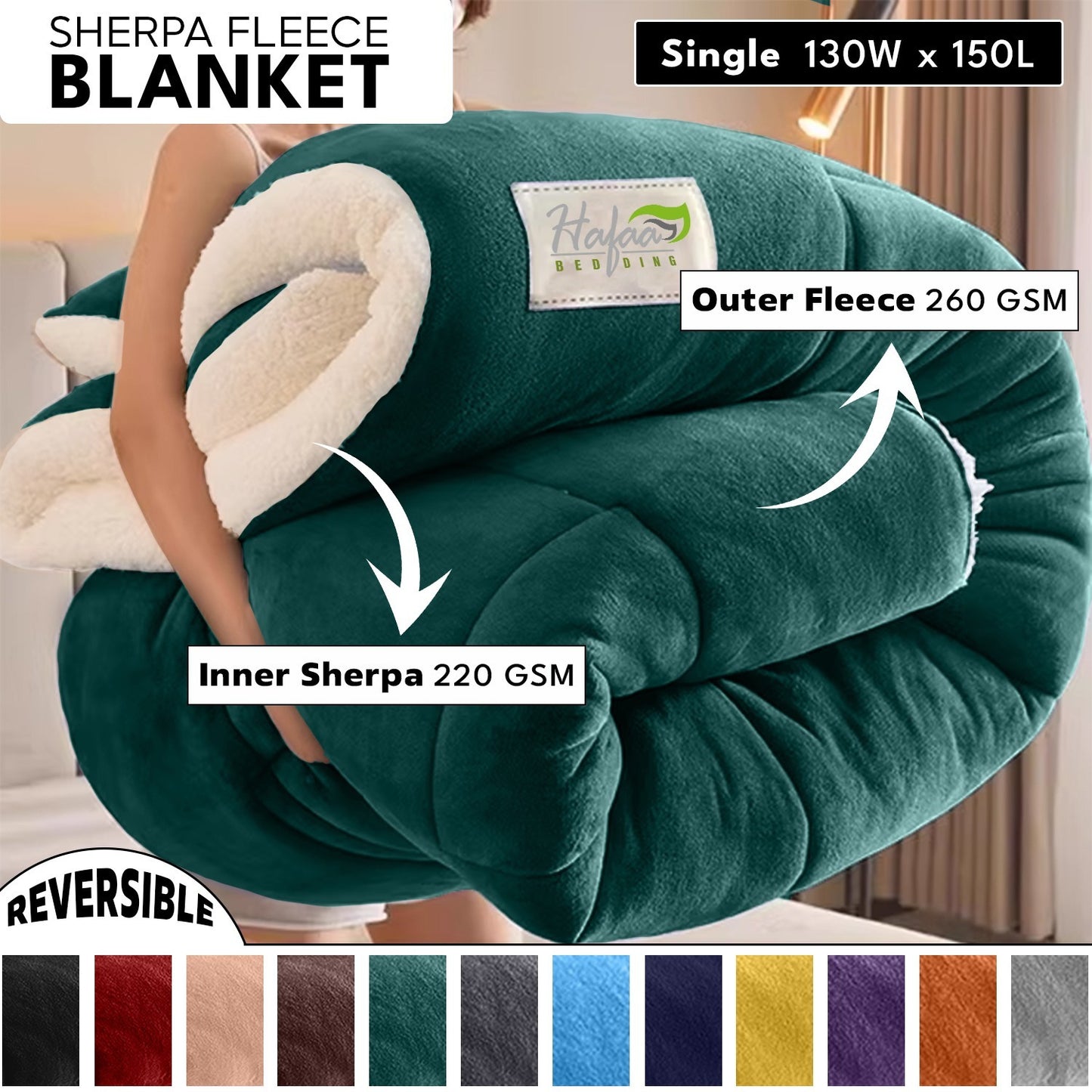 Soft Cozy Sherpa Blanket, Double-Sided Throw Blanket, Contemporary Design, Warm Throw for Couch, Bed, Office and Travel, Versatile All-Season, Perfect Holiday Gift