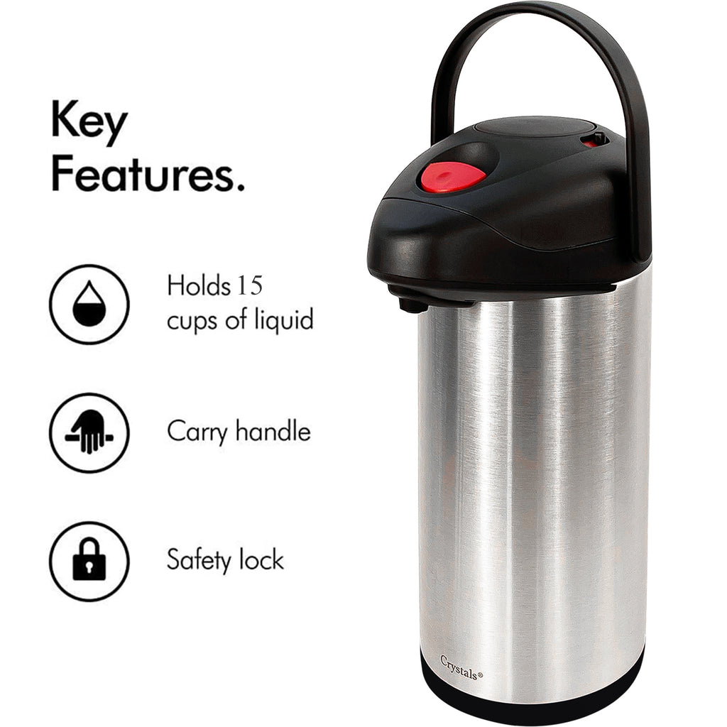 5L Pump-Action Vacuum Airpot – Stainless Steel Thermal Flask