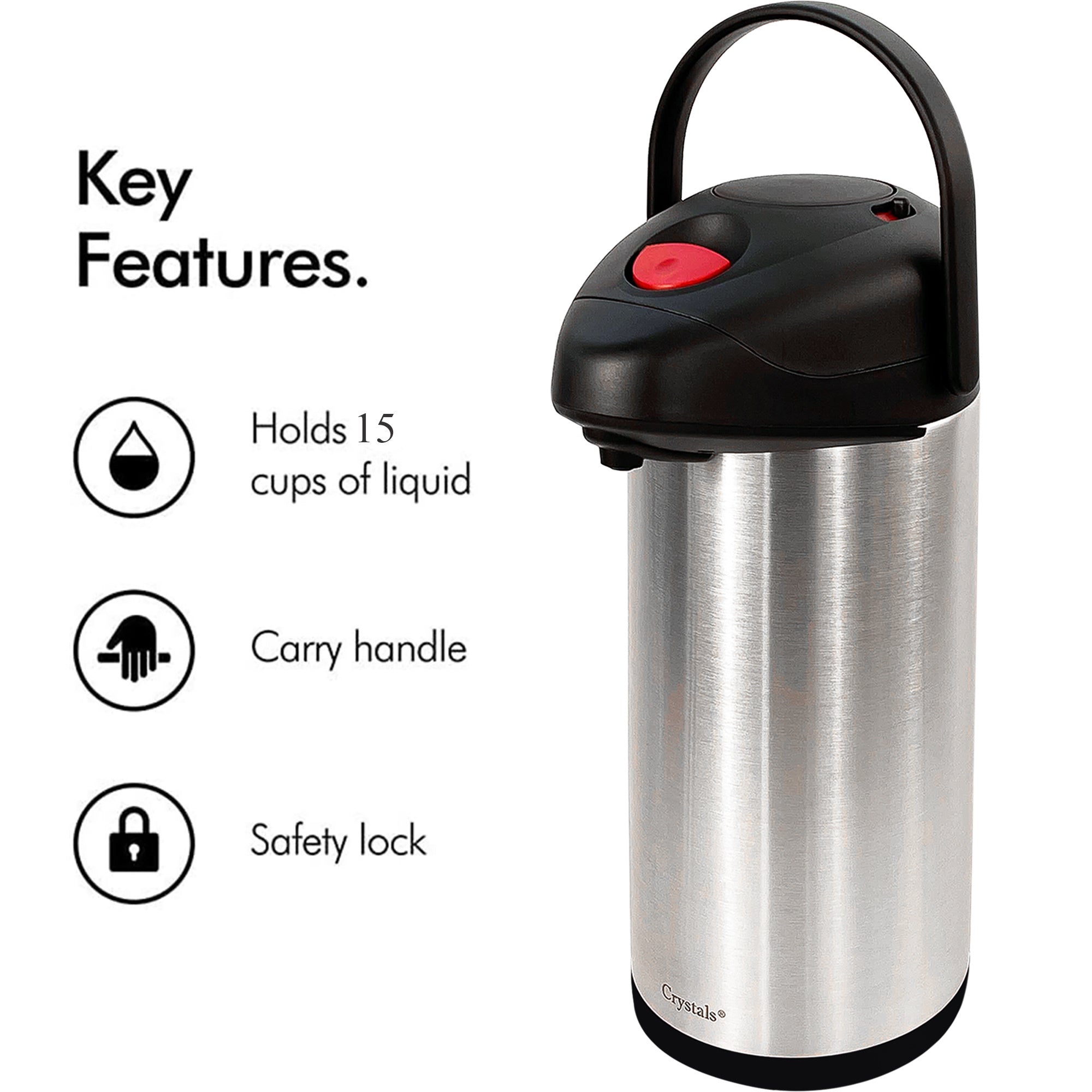 5L Pump-Action Vacuum Airpot – Stainless Steel Thermal Flask