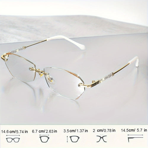 Set of 2 Stylish Rimless Reading Glasses/Sparkling Fashion Eyewear for Both Men And Women/Available in Strengths from +1.0 to +3.5