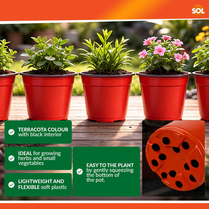 80 Pack Plastic Plant Pots 10cm | Nursery Pots Bulk Seedling Pots Plant Starter Pots Small Garden Pots for Indoor Outdoor Gardening