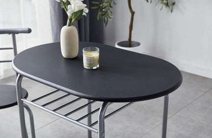 Dining Table and Chairs Set Metal Wood Effect Kitchen Table Dining Chairs