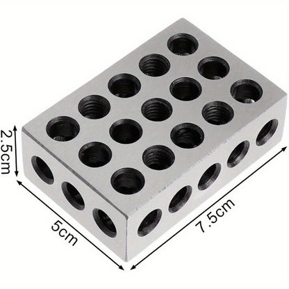 2pcs Precision Clamping Blocks - 2.54-7.62cm Metric & Imperial Sizes, 23 Holes, Hardened Steel, Scratch-Resistant for Machining & Milling - Ideal for DIY & Professional Use