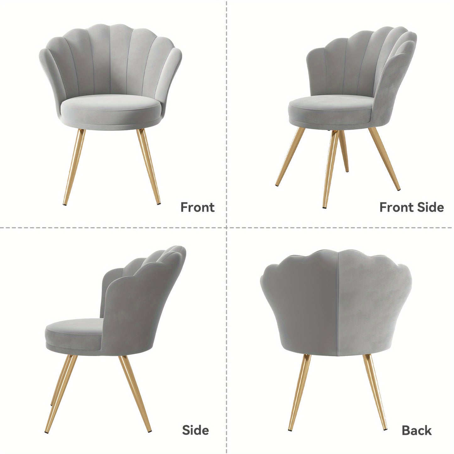 Modern Velvet Accent Chair With Back, Upholstered Vanity Chair For Makeup Room, Makeup Side Chair Desk Chair With Golden Metal Legs For Bedroom Living Room