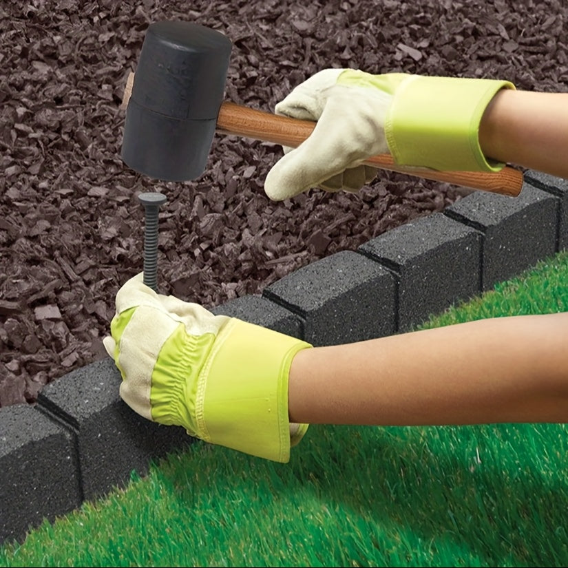 Nicoman Roman Castle Stone Garden Border 4-ft Rubber Landscape Edging Section 120cm