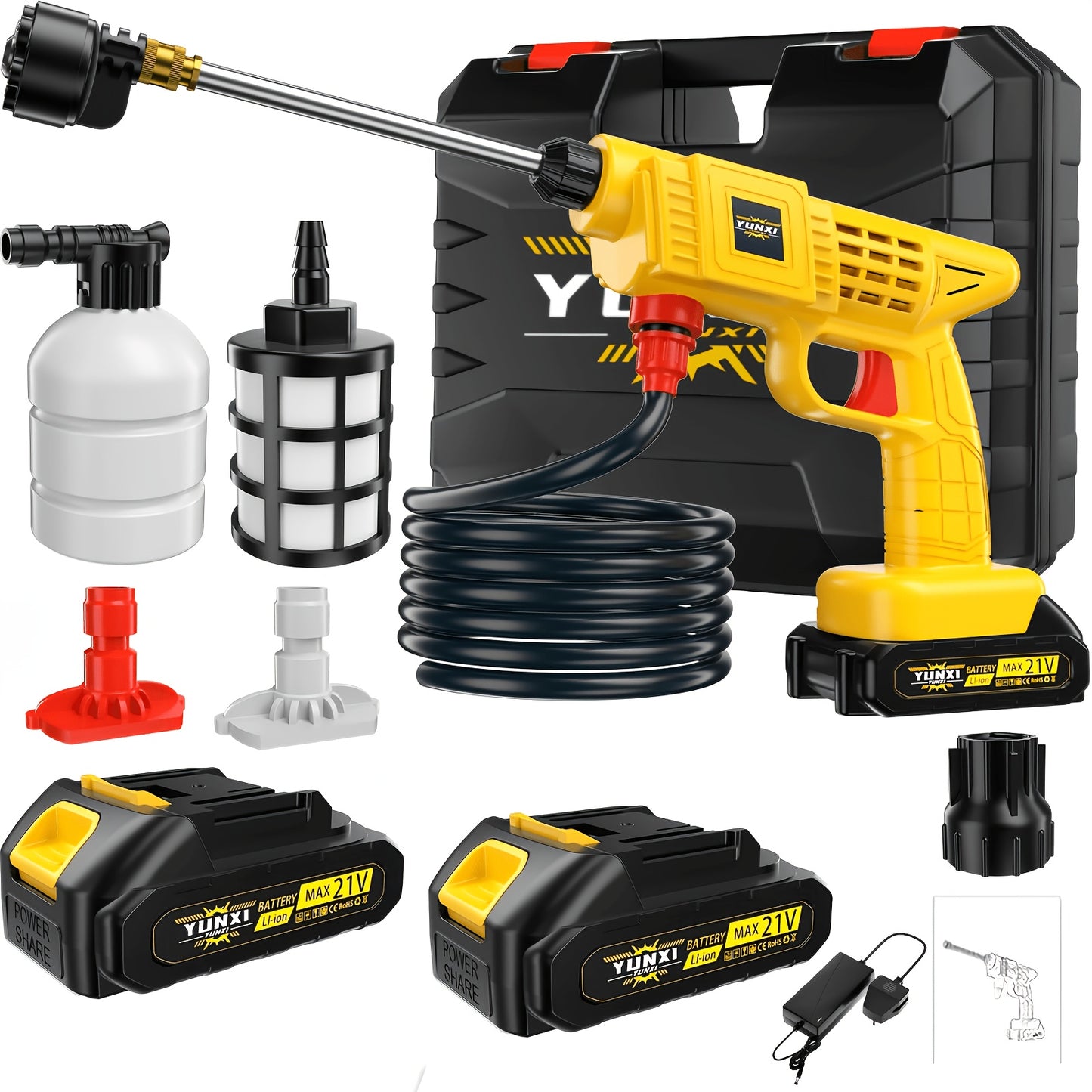 High Pressure Water Gun, Powerful Cleaning Tool for And Gardens, Portable Wireless Electric Cleaning Tool, Ergonomic Design, Durable Plastic, Portable High-Pressure Cleaning Machine for Car/ Fence/ Floor Cleaning And Watering, Is a Great Gift