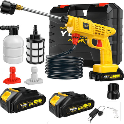 High Pressure Water Gun, Powerful Cleaning Tool for And Gardens, Portable Wireless Electric Cleaning Tool, Ergonomic Design, Durable Plastic, Portable High-Pressure Cleaning Machine for Car/ Fence/ Floor Cleaning And Watering, Is a Great Gift