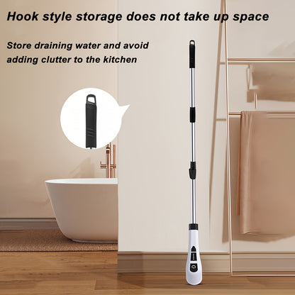 Electric Rotary Cleaner, 2H Power Dual Speed Cleaning Brush, Adjustable Extension Handle with 9 Replaceable Brush Heads, Suitable for Bathroom Bathtub Tile Floor Car