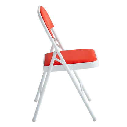 Faux Leather Folding Chairs Set of 4 with Metal Frame & Padded Seat – Foldable Dining, Office & Reception Chairs, Easy Fold & Store, 7 Colours