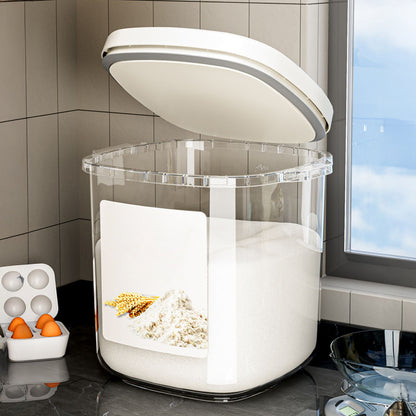 5-10KG Airtight Food Storage Container with Lid and Measuring Cup Plastic Portable Cereal Container for Kitchen, Storage Bin for Rice Beans, Flour, Pet Food