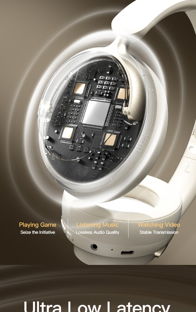 The New Wireless Over-ear Headphones with Microphones, High-quality Gaming Headphones, Memory Foam Ear Cups, Button Control, And Retractable Adjustment Are Suitable for Travel, School, And Business