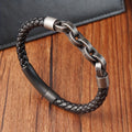 Leather and Stainless Steel Magnetic Bracelet - product view 1