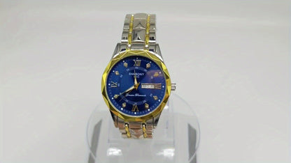 1 New Stainless Steel Men'S Quartz Watch with Roman Numerals, Rhinestone Dial, Date Calendar, Trendy Minimalist Luxury Brand, Luminous Sports Casual Business Multi-Functional Watch - Ideal Birthday Gift and Holiday Present, Elegant Watch For Men, Watch Fo