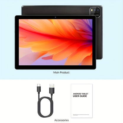 New 10.1-inch Android 15 Tablet With Multiple Options (tablet With Leather Case/tablet With Keyboard Set) 12 (3+9) GB RAM, 64GB ROM, Quad Core Processor, 2.0MP+8.0MP Camera, 6000mAh Battery, Suitable For Daily Use, Study And Office, Pad