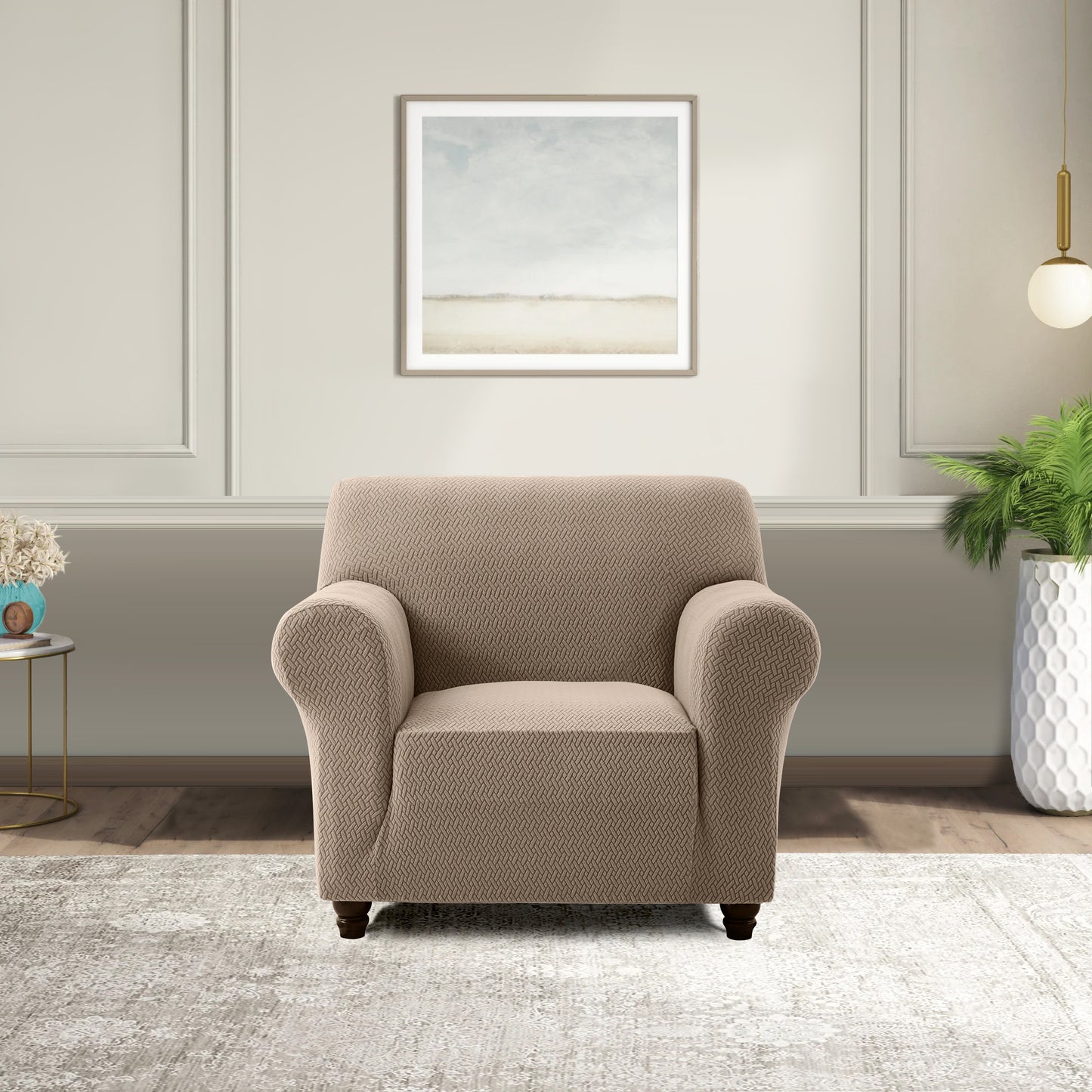 1pc Stretchable Spandex Elastic Sofa Cover – 1, 2, 3 Seater Polyester Spandex Furniture Protector, Anti-Slip Grip & Pet-Friendly, Machine Washable, Perfect for Living Room & Home Decoration