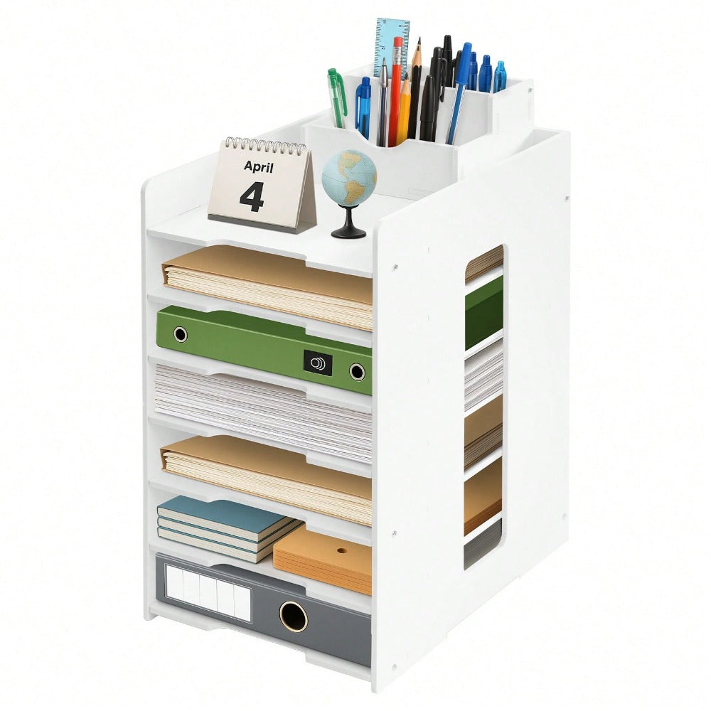 Desktop Paper Organiser A4 File Holder Letter Tray 5/7/10-Tier Document Storage Rack for Home Office & School – Desk Organiser for Files, Papers & Stationery
