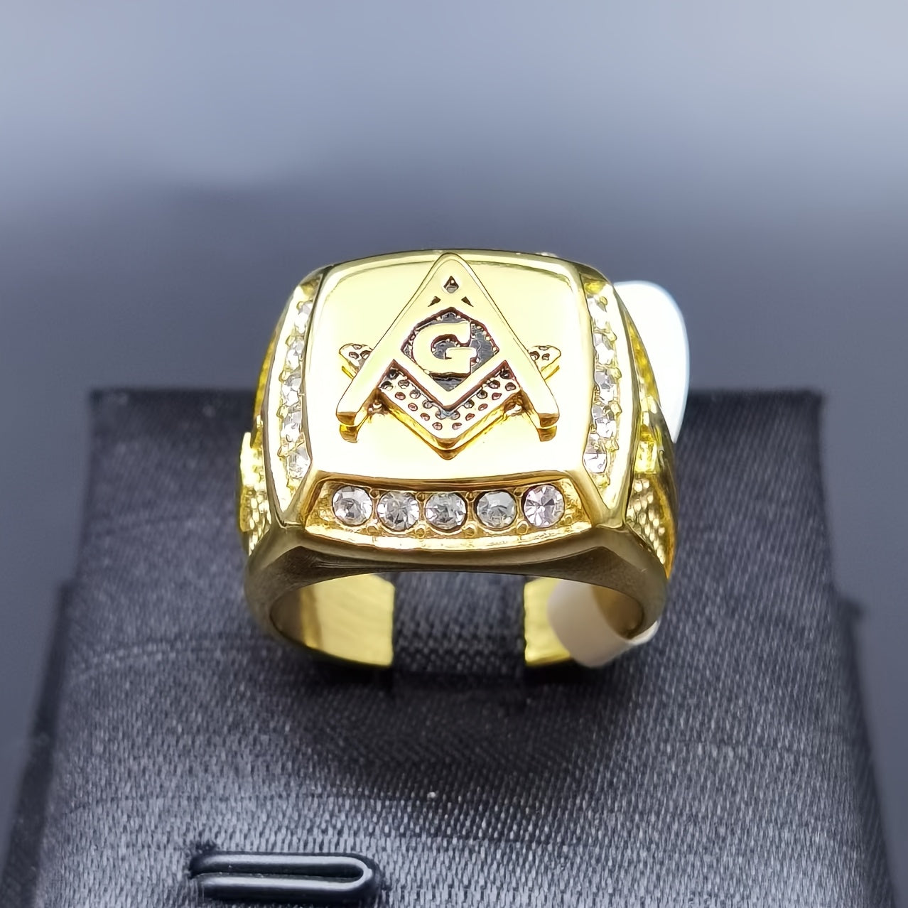 Classic Vintage Masonic AG Ring, Titanium 316L Stainless Steel 316L 316L Stainless Steel 316L 316L Stainless Steel Men'S Ring Jewelry