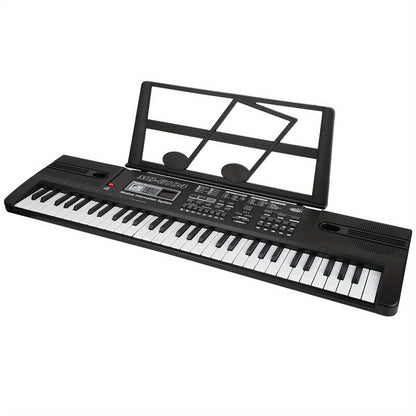 61-Key Digital Piano Keyboard with Microphone, Portable Music Piano Keyboard Electronic Keyboard Multifunctional Key Piano Musical Instrument Keyboard for Piano Music Teaching Birthday Gifts Beginner (With LCD Display)