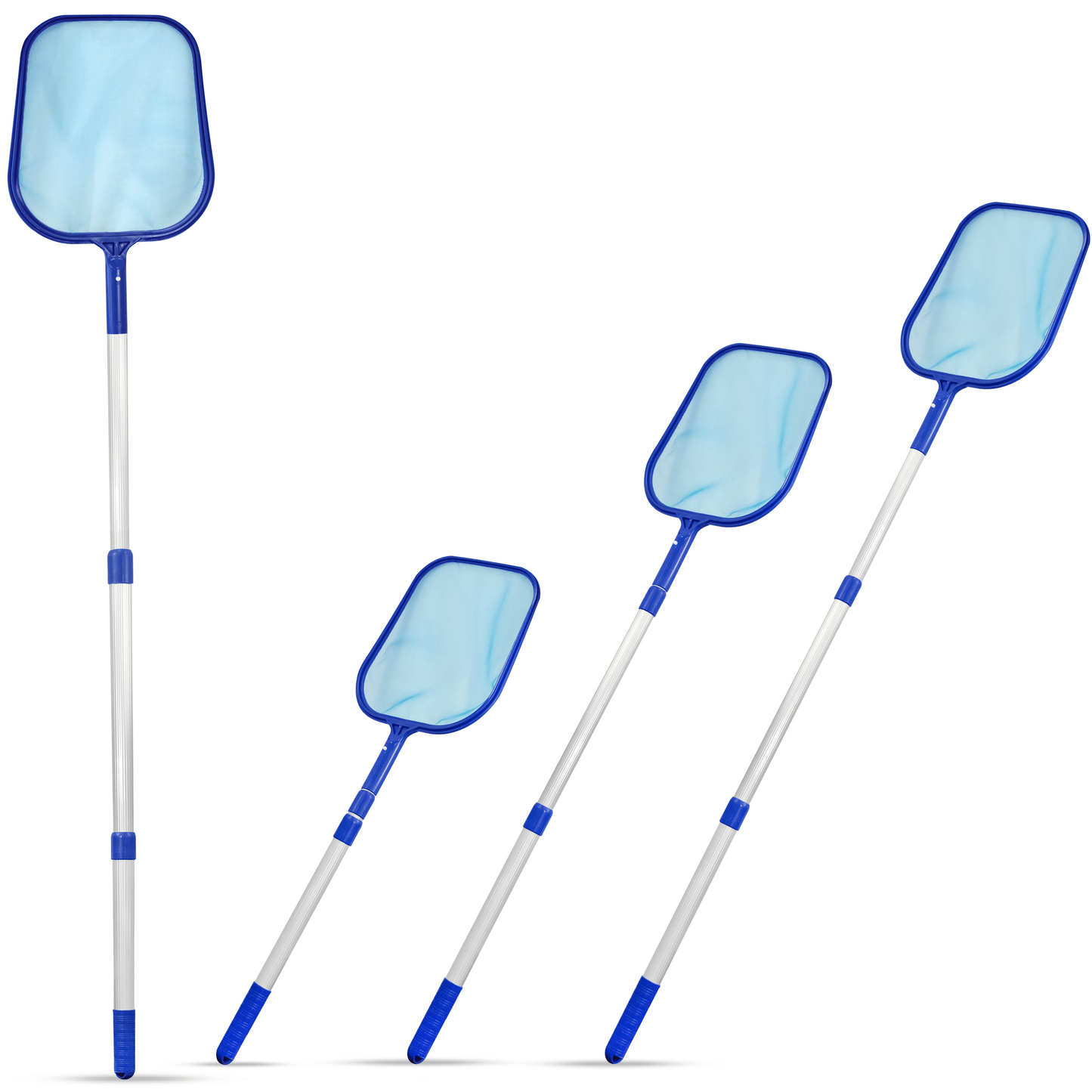 Swimming Pool Cleaning Net - Pool Skimmer Net with Extendable Telescopic Pole - Hot Tub Pond Skimmer Fine Mesh for Cleaning Pool Surface Fountain Spa Fish Tank