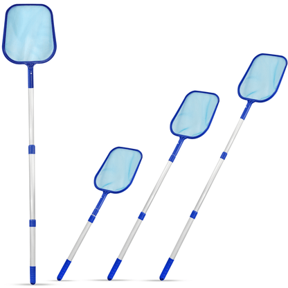 Swimming Pool Cleaning Net - Pool Skimmer Net with Extendable Telescopic Pole - Hot Tub Pond Skimmer Fine Mesh for Cleaning Pool Surface Fountain Spa Fish Tank
