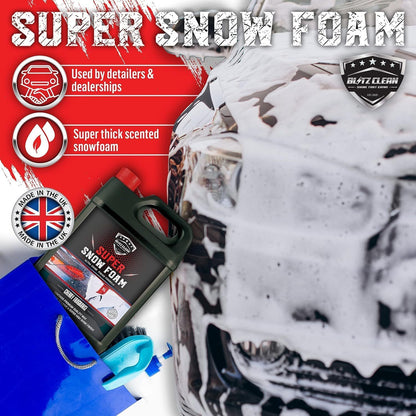 Snow Foam Plus 2L Pump up Snow Cannon Full Kit Inc Mitt & Drying Cloth Wash Detailing Valeting Kit For Car Van Caravan 5L Super Thick Pre Wash Pressurised Snow Cannon Lance
