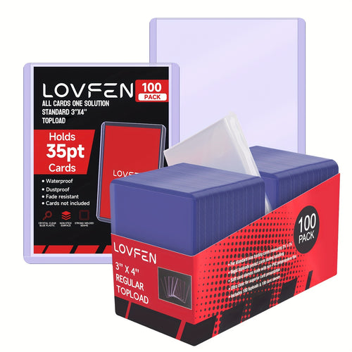 LOVFEN 200/400/1000/2000ct 7.62cm x 10.16cm Top Loads for Cards- 35pt Premium Hard Plastic Card Protectors, Plastic Card Sleeves, for Trading Baseball Game Sports Collectible Card